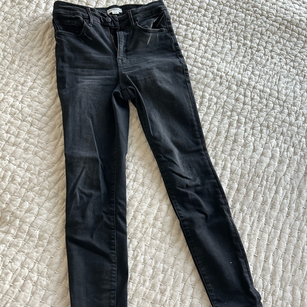 Good American Always Fits Good Legs Skinny Jeans; Size 6-12; distressed black